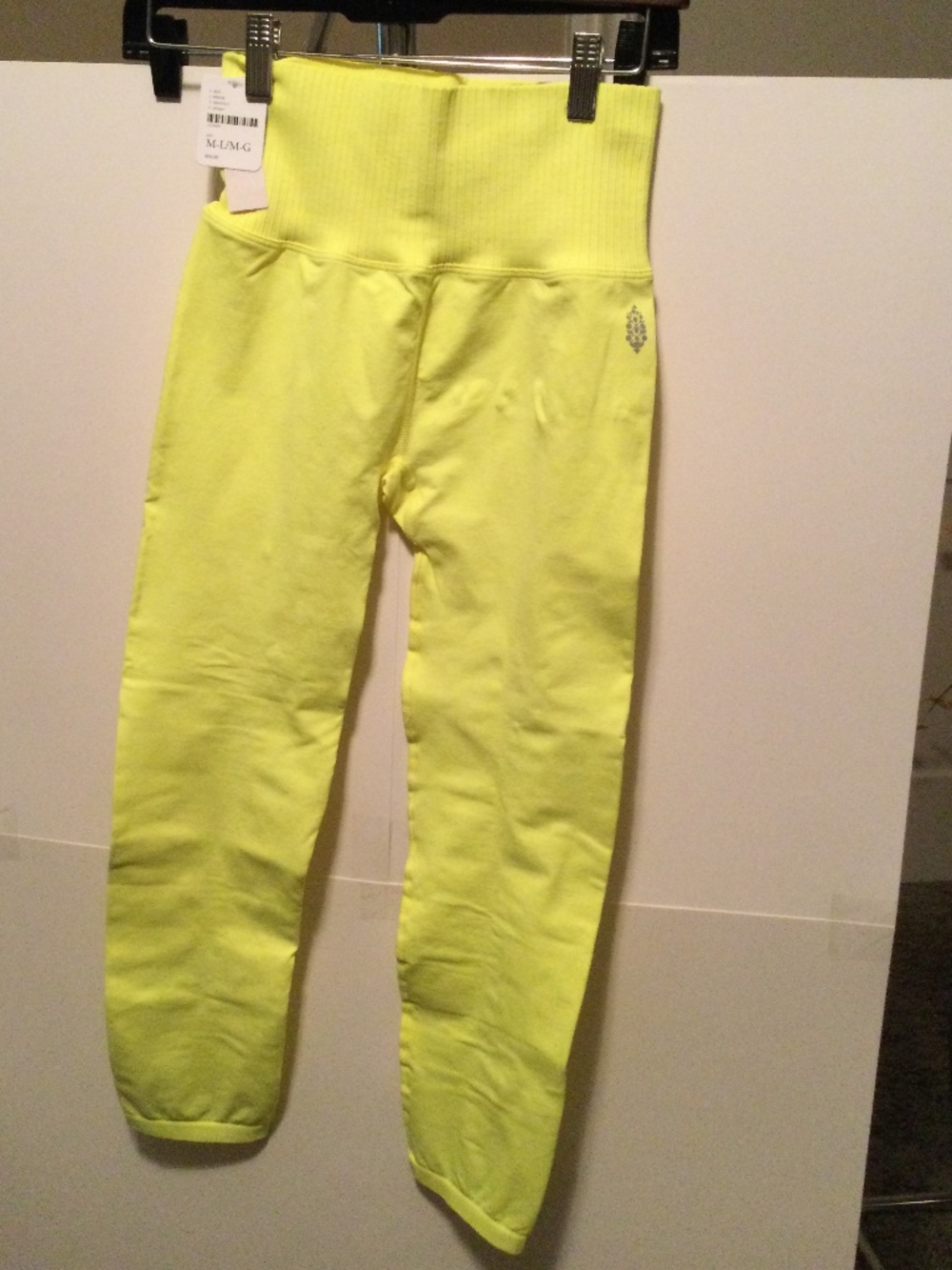 M/L Free People leggings in neon yellow